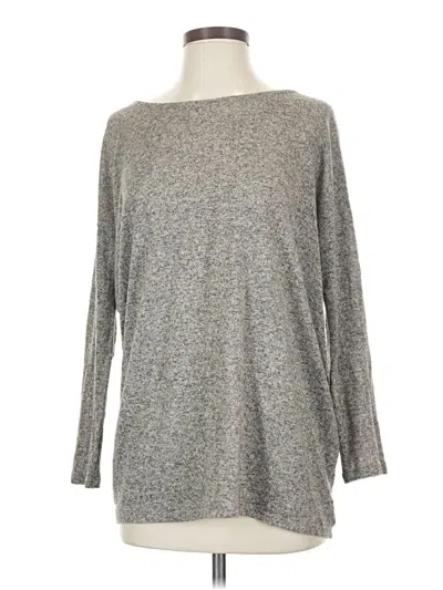 Pre-owned Cherish Long Sleeve Top Gray Boatneck Tops