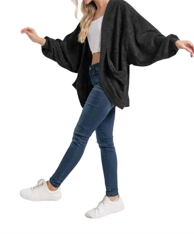 Cherish Megan Knit Cardigan In Black In Grey