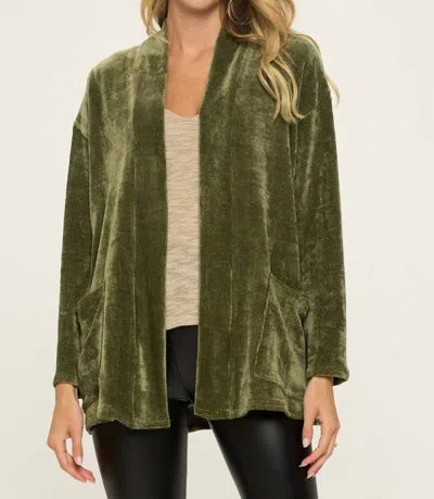 Cherish Meredith Cardigan In Olive Green