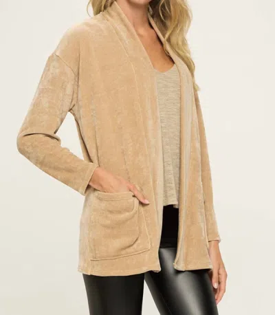 Cherish Meredith Cardigan In Taupe In Beige