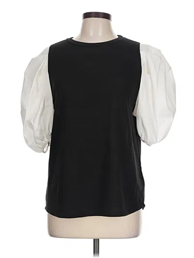 Pre-owned Cherish Short Sleeve Top Black Cold Shoulder Neckline Tops