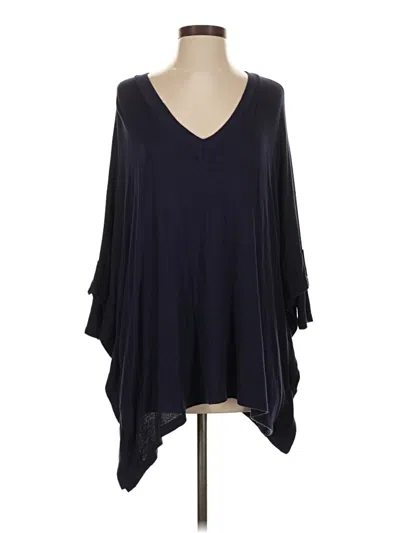 Pre-owned Cherish Short Sleeve Top Blue Plunge Neckline Tops