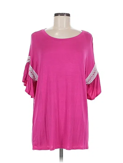Pre-owned Cherish Short Sleeve Top Pink Cold Shoulder Neckline Tops