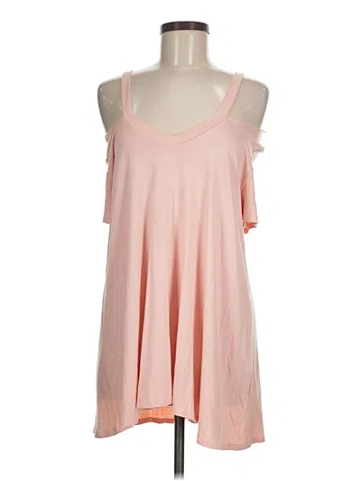 Pre-owned Cherish Tank Top Pink Cold Shoulder Neckline Tops