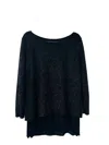 Cherish Women's Silver Sparkle Tunic Top In Black In Black
