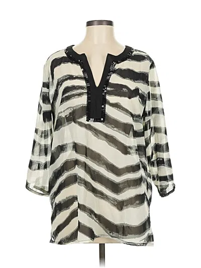 Pre-owned Cherokee 3/4 Sleeve Blouse In Silver