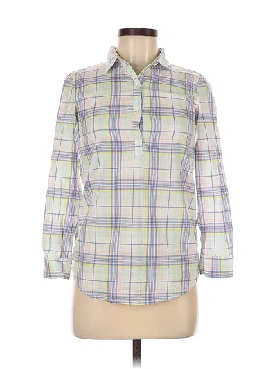 Pre-owned Cherokee 3/4 Sleeve Button Down Shirt In Blue