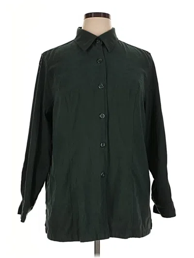Pre-owned Cherokee 3/4 Sleeve Button Down Shirt In Green