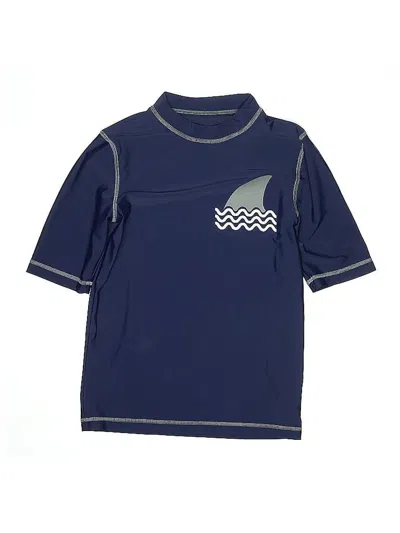 Pre-owned Cherokee Kids' 3/4 Sleeve Top Blue Mock Neckline Tops