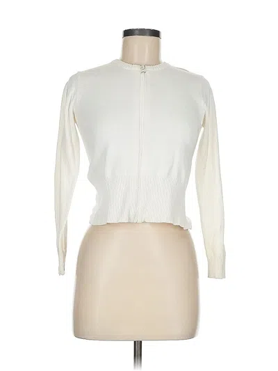 Pre-owned Cherokee Cardigan Sweater In White