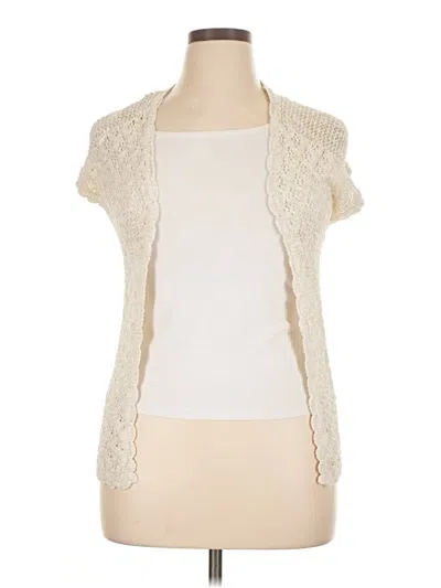 Pre-owned Cherokee Cardigan Sweater In White