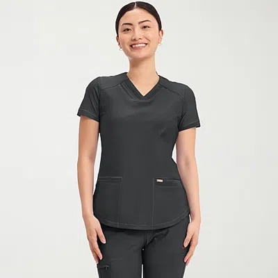 Cherokee Ck Form Womens V Neck Short Sleeve Scrub Top In Purple