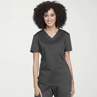 Cherokee Ck Ww Revolution Womens V Neck Short Sleeve Scrub Top In Blue
