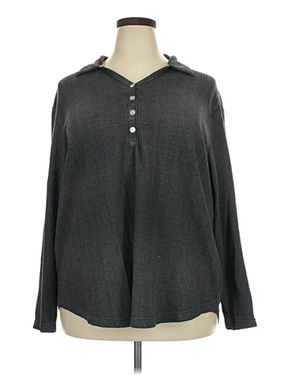 Pre-owned Cherokee Long Sleeve Blouse In Gray