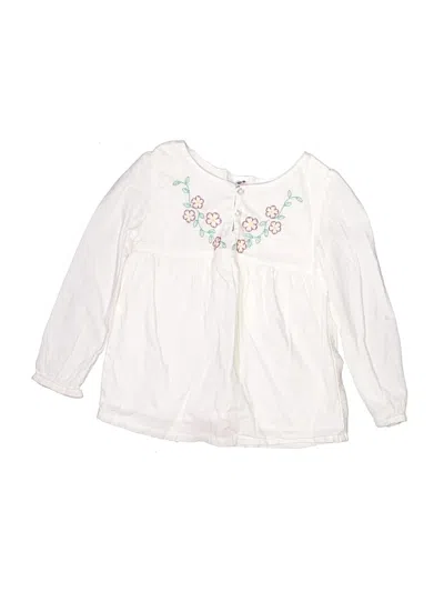 Pre-owned Cherokee Kids' Long Sleeve Blouse In White