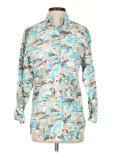 Pre-owned Cherokee Long Sleeve Button Down Shirt In Blue