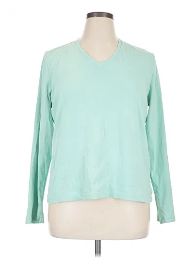 Pre-owned Cherokee Long Sleeve Top Green V-neck Tops