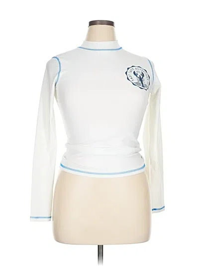 Pre-owned Cherokee Long Sleeve Top White Turtleneck Tops