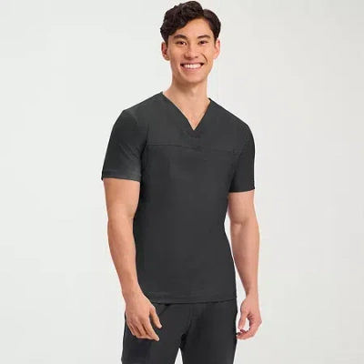 Cherokee Mens Big And Tall V Neck Short Sleeve Scrub Top In Black
