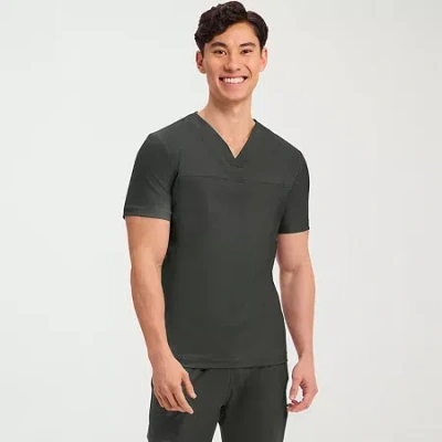 Cherokee Mens Big And Tall V Neck Short Sleeve Scrub Top In Gray