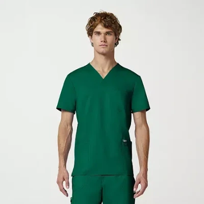 Cherokee Mens Big And Tall V Neck Short Sleeve Scrub Top In Green