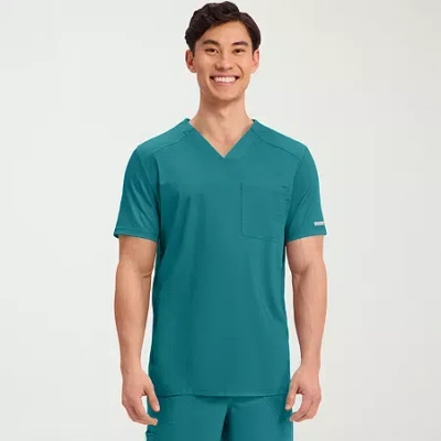 Cherokee Mens Short Sleeve Scrub Top In Blue