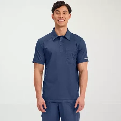 Cherokee Mens Short Sleeve Scrub Top In Blue