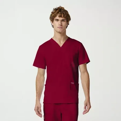 Cherokee Mens V Neck Short Sleeve Scrub Top In Purple