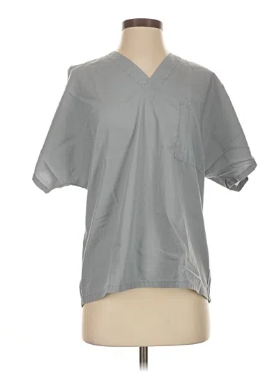 Pre-owned Cherokee Short Sleeve Blouse In Gray