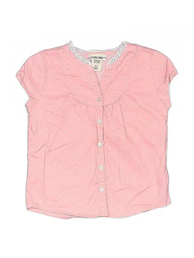 Pre-owned Cherokee Kids' Short Sleeve Blouse In Pink