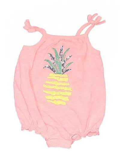 Pre-owned Cherokee Babies' Short Sleeve Onesie In Pink