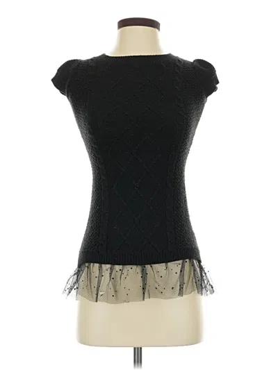 Pre-owned Cherokee Short Sleeve Top Black Sweetheart Neckline Tops