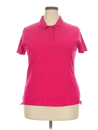 Pre-owned Cherokee Short Sleeve Top Pink Mock Neckline Tops