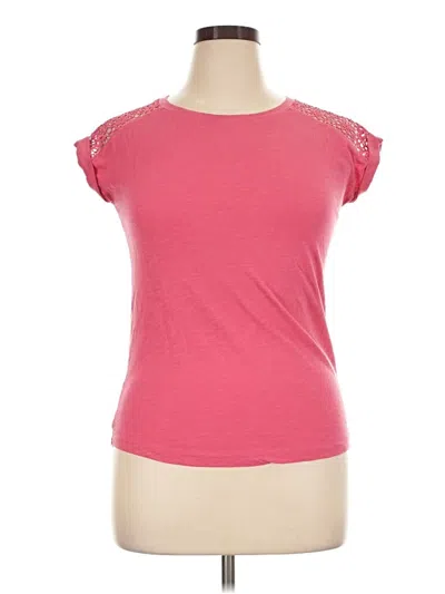 Pre-owned Cherokee Short Sleeve Top Pink Sweetheart Neckline Tops