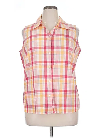 Pre-owned Cherokee Sleeveless Button Down Shirt In Pink
