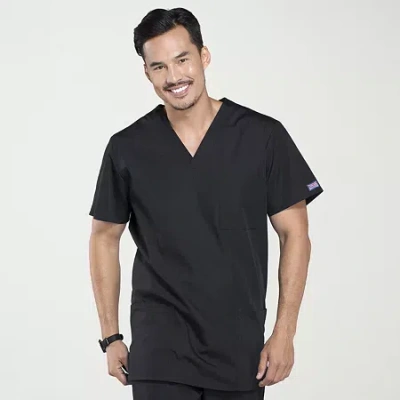 Cherokee Unisex Adult Tall V Neck Short Sleeve Scrub Top In Black