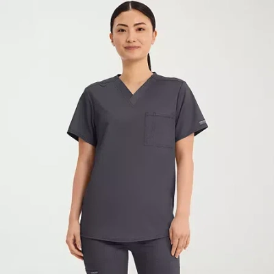 Cherokee Unisex Adult V Neck Short Sleeve Scrub Top In Gray