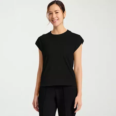 Cherokee Womens Crew Neck Short Sleeve Scrub Top In Black
