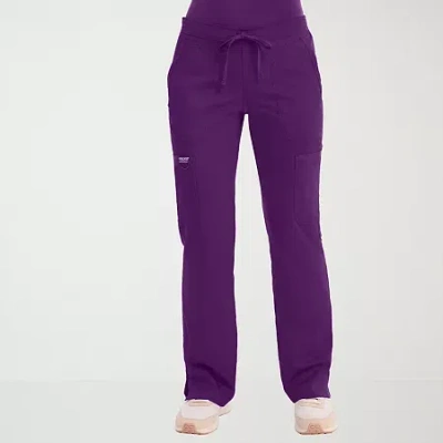 Cherokee Womens Petite Scrub Pant In Purple