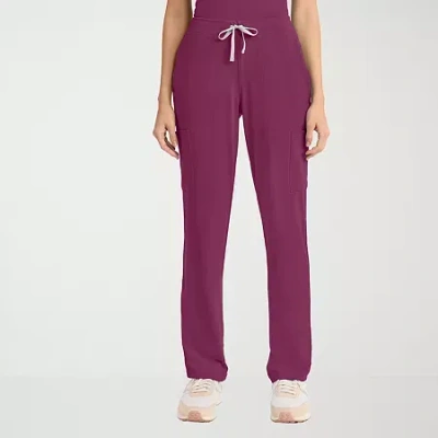 Cherokee Womens Petite Scrub Pant In Purple