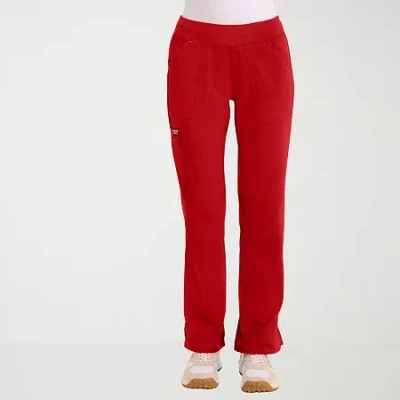 Cherokee Womens Petite Scrub Pant In Red