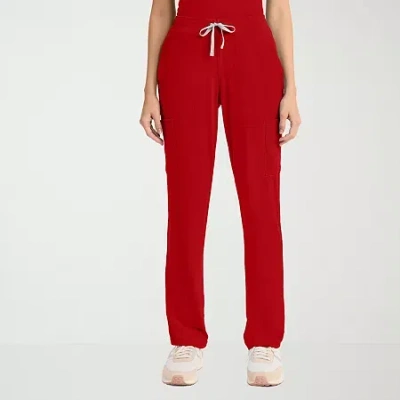 Cherokee Womens Petite Scrub Pant In Red