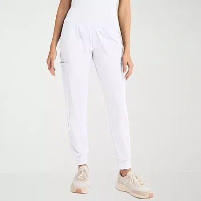 Cherokee Womens Petite Scrub Pant In White