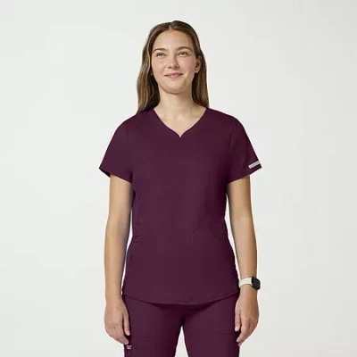Cherokee Womens V Neck Short Sleeve Scrub Top In Purple