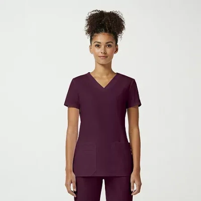 Cherokee Womens V Neck Short Sleeve Scrub Top In Purple