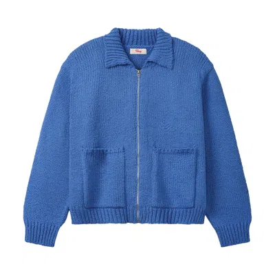 Pre-owned Cherry La 5 Star Cotton Knit Zip Jacket 'steel Blue' | Men's Size M
