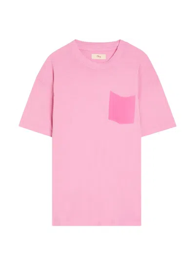 Cherry La Cherry Country Patch-pocket T-shirt In Pink