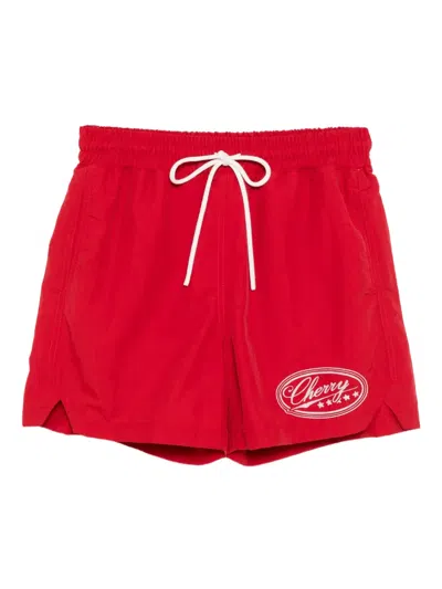 Cherry La Five-star Swim Shorts In Red