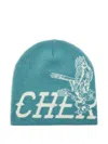 Cherry La Flying Cherry Beanie Hat In Blue