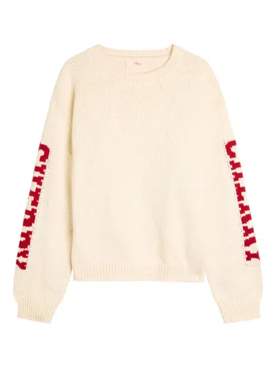 Cherry La Intarsia-knit Sweater In Neutral